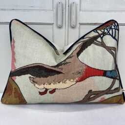 Mulberry Flying Ducks Sky Moss Luxury Designer Decorative Cushion Pillow Cover Lumbar Rectangular - thumbnail 2