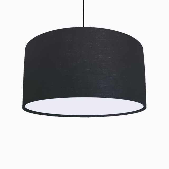 Black Lampshade in Linen With White Lining - image 1
