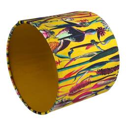 Botanical Velvet Lampshade With Mustard Gold Lining, Handmade Lampshades, Table Lamp Shade, Yellow - thumbnail 2