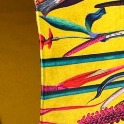 Botanical Velvet Lampshade With Mustard Gold Lining, Handmade Lampshades, Table Lamp Shade, Yellow - thumbnail 3