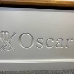 Handmade, Personalised Solid Wood Cricket Toy Box With Soft Closing Lid - thumbnail 3