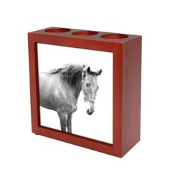 American Saddlebred - Wooden Stand For Candles/Pens With The Image Of A Horse New Collection - thumbnail 1