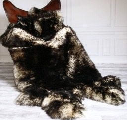 On Sale Quatro Sheepskin Rug - Long Rug Shaggy Chair Cover Area Black Carpet - thumbnail 1