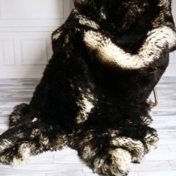 On Sale Quatro Sheepskin Rug - Long Rug Shaggy Chair Cover Area Black Carpet - thumbnail 2
