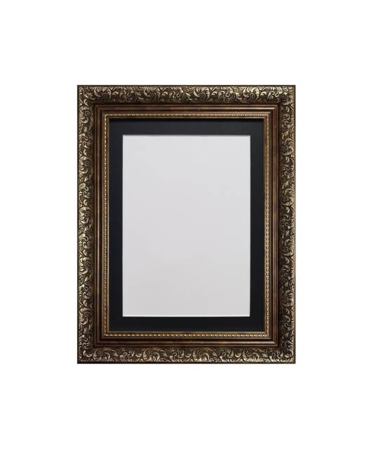 Dahlia Bronze Ornate Photo, Picture Frame With Black Mount - image 1