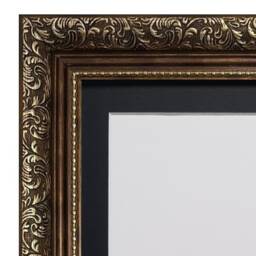 Dahlia Bronze Ornate Photo, Picture Frame With Black Mount - thumbnail 2