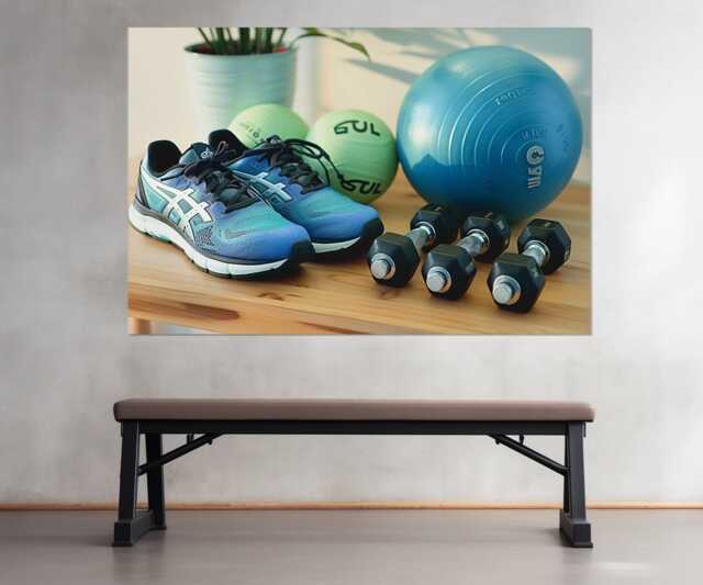 Fitness Motivation Wall Art, Sporty Girl Gift Workout Canvas Print Sport Decor Gym Art - image 1