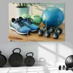 Fitness Motivation Wall Art, Sporty Girl Gift Workout Canvas Print Sport Decor Gym Art - thumbnail 3