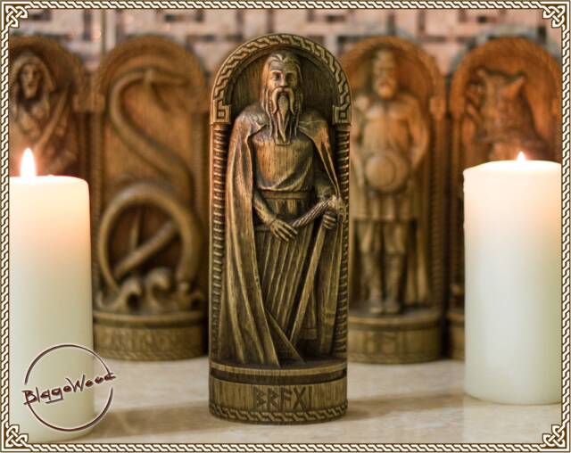 Bragi, Norse Pagan God Statue, For Asatru Altar Kit & Heathen Ritual - image 1