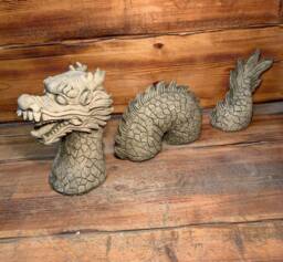 Stone Garden Chinese Dragon 3 Piece Set Statue Ornament - thumbnail 1