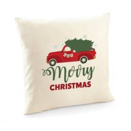 Merry Christmas With Red Truck Cushion/Decorations Home Decor The....family Name - thumbnail 2