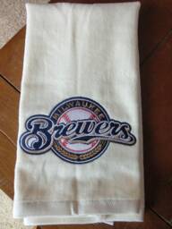 Embroidered Velour Hand Towel - Milwaukee Brewers Beige