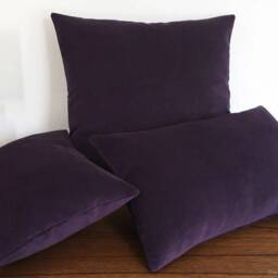 Purple Velvet Suede Decorative Throw Pillow Cover/Case Cushion 12x20 - thumbnail 2
