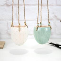 Handmade Ceramic Hanging Planter Modern Succulent Planter, New Home Gift - thumbnail 3