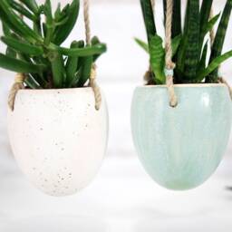 Handmade Ceramic Hanging Planter Modern Succulent Planter, New Home Gift - thumbnail 2