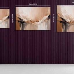 Cream Beige Neutral Minimalist French Velvet Wall Art Large Canvas Sale Abstract Art Painting Modern Home Room Decor - thumbnail 2
