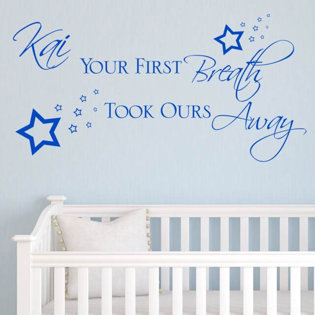 Personalized Baby Nursery Wall Decal Your First Breath Vinyl Sticker - image 1