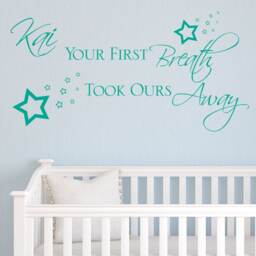 Personalized Baby Nursery Wall Decal Your First Breath Vinyl Sticker - thumbnail 2