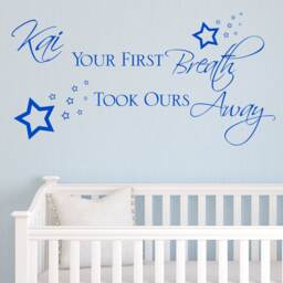 Personalized Baby Nursery Wall Decal Your First Breath Vinyl Sticker - thumbnail 1
