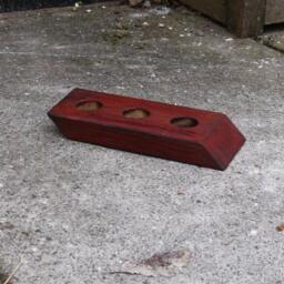 Wooden Candle Holder, Red - thumbnail 2