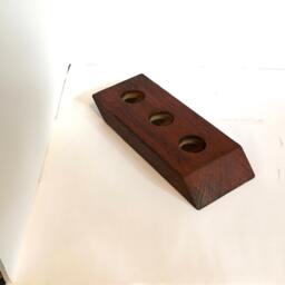 Wooden Candle Holder, Red - thumbnail 3