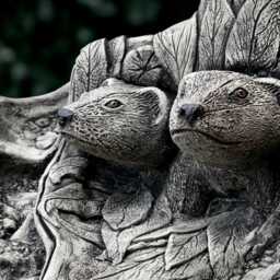 Concrete Pair Hedgehog Sculpture Stone Figure Cement Animal Statue Handmade Decor Hedgehog Lover Gift Garden & Home Art - thumbnail 2