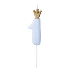 Princess Number Candle Crown Pink Gold Prince Happy Birthday Party Cake Decorations Age Kids Smash One 1st - thumbnail 2
