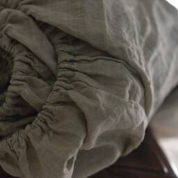 Linen Fitted Sheet in A Natural Grey Color Queen King Twin 100% Flax Softened Sheet Linen Bedding Flax - thumbnail 2