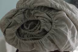 Linen Fitted Sheet in A Natural Grey Color Queen King Twin 100% Flax Softened Sheet Linen Bedding Flax - thumbnail 1