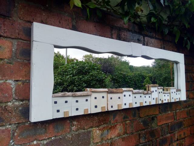 Driftwood House Mirror, Wall-Mounted Art, Handmade in Wales, 4Ft - image 1