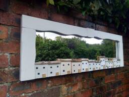 Driftwood House Mirror, Wall-Mounted Art, Handmade in Wales, 4Ft - thumbnail 1