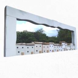 Driftwood House Mirror, Wall-Mounted Art, Handmade in Wales, 4Ft - thumbnail 2