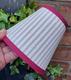 Ian Mankin Powder Candle Clip Lampshade With Red Trim - thumbnail 1
