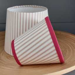 Ian Mankin Powder Candle Clip Lampshade With Red Trim - thumbnail 2