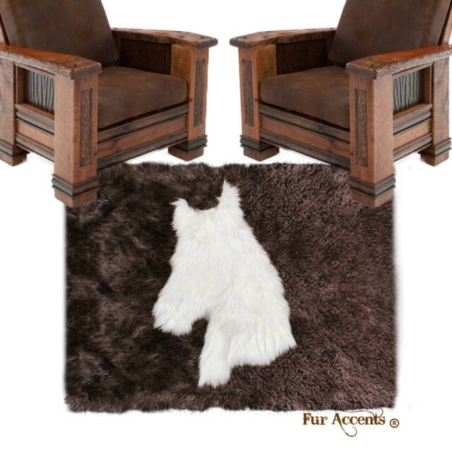 Hand Sewn Faux Fur Area Rug - Horse Head Design, Usa Made - image 1