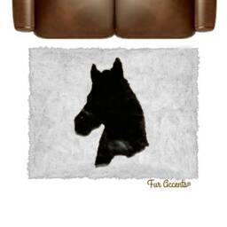 Hand Sewn Faux Fur Area Rug - Horse Head Design, Usa Made - thumbnail 4