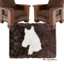 Hand Sewn Faux Fur Area Rug - Horse Head Design, Usa Made - thumbnail 1