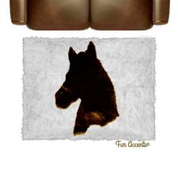 Hand Sewn Faux Fur Area Rug - Horse Head Design, Usa Made - thumbnail 3