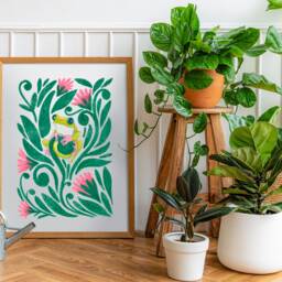 La Rana - Tree Frog Amphibian Colorful Home Decor Bright Printsposter, Illustration - thumbnail 2