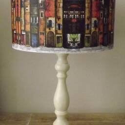 Book Street Lampshade Shabby Chic Fantasy Town - thumbnail 2