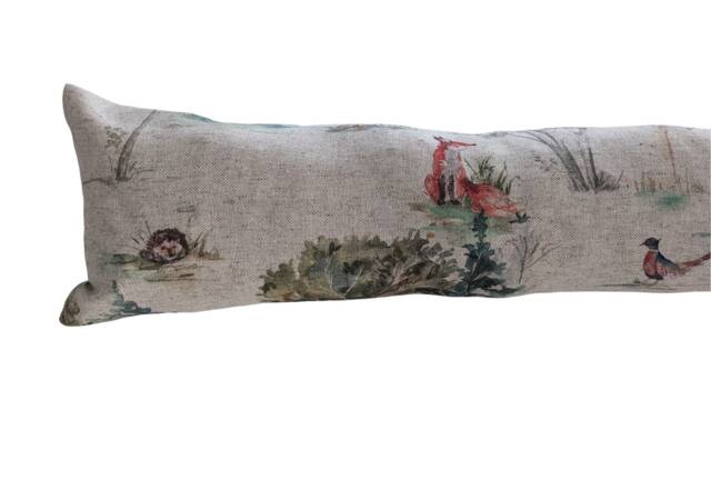 Woodland Animals Draught Excluder Wind Blocker Environmentally Friendly Weighted - image 1