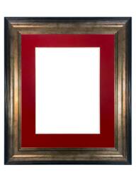 Scandi Black & Gold Picture Frame With Red Mount - thumbnail 1