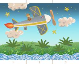 Claire Fontaine Collection Scenic 5. Delightful French Nursery Rhyme Wall Art, Bright Dreamy Radiant Kids Mural, Joyful Colorful Vivid Chic - thumbnail 1