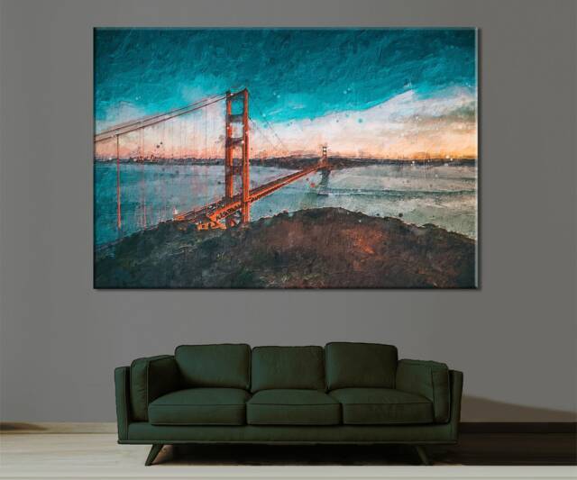 Golden Gate Bridge Canvas Print Architecture Wall Art Decor - image 1