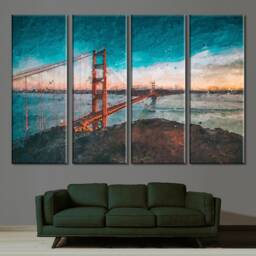Golden Gate Bridge Canvas Print Architecture Wall Art Decor - thumbnail 2