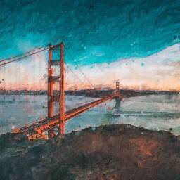 Golden Gate Bridge Canvas Print Architecture Wall Art Decor - thumbnail 3