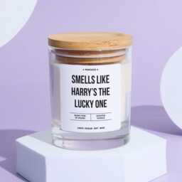 Funny Gift For Bride Personalised Engagement Candle Smells Like Name's The Lucky One Fun Wedding Keepsake To-Be Celebrations - thumbnail 2