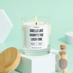Funny Gift For Bride Personalised Engagement Candle Smells Like Name's The Lucky One Fun Wedding Keepsake To-Be Celebrations - thumbnail 1