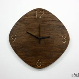 Wooden Oval Rhombus - Wall Clock Home Decor Contemporary Minimalist Art Gift Idea Housewarming Anniversary - thumbnail 2
