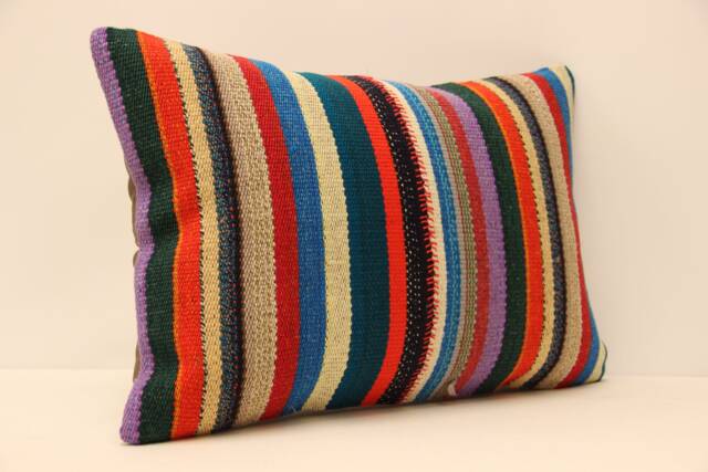 Handmade Lumbar Kilim Pillow 14x20 Inch(35x50 cm Bohoturkish Kilim Pillowcover Chair Small Oblong Cushion Cover Tribal Pillow 4Bef-63 - image 1